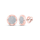 Radiant Rose Gold Diamond Cluster Earrings: A Dazzling Touch of Elegance - Splendid Jewellery