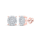 Radiant Rose Gold Diamond Cluster Earrings: A Mesmerizing Masterpiece - Splendid Jewellery