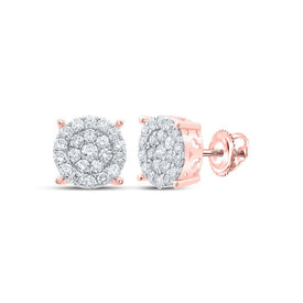 Radiant Rose Gold Diamond Cluster Earrings: A Mesmerizing Masterpiece - Splendid Jewellery