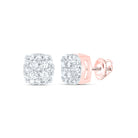 Radiant Rose Gold Diamond Cluster Earrings: A Mesmerizing Sparkle of Elegance - Splendid Jewellery