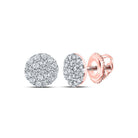 Radiant Rose Gold Diamond Cluster Earrings: Captivating Glamour for Every Occasion - Splendid Jewellery