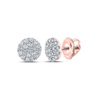 Radiant Rose Gold Diamond Cluster Earrings: Captivating Glamour for Every Occasion - Splendid Jewellery