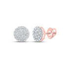 Radiant Rose Gold Diamond Cluster Earrings for Men - 1 Carat Total Weight - Splendid Jewellery