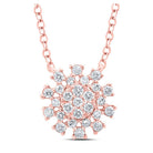 Radiant Rose Gold Diamond Cluster Necklace - Splendid Jewellery