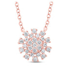 Radiant Rose Gold Diamond Cluster Necklace - Splendid Jewellery