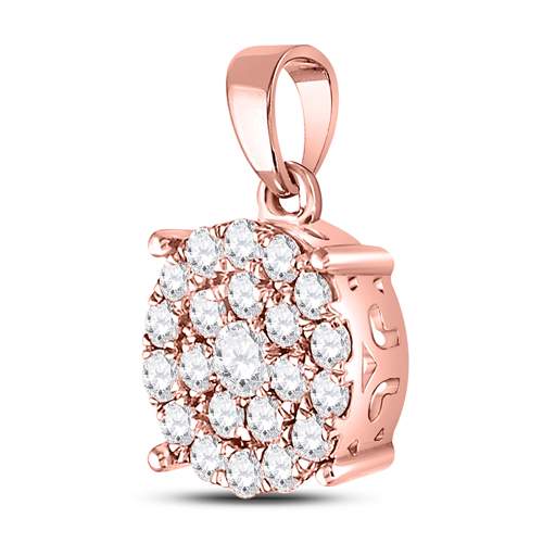 Radiant Rose Gold Diamond Cluster Pendant - 1 Carat Sparkling Elegance - Splendid Jewellery