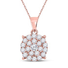 Radiant Rose Gold Diamond Cluster Pendant - 1 Carat Sparkling Elegance - Alternate view 1 from Splendid Jewellery