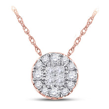 Load image into Gallery viewer, Radiant Rose Gold Diamond Cluster Pendant - 1/4 Carat Total Weight - Splendid Jewellery