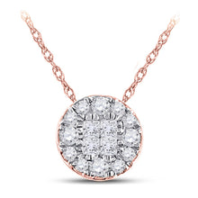 Load image into Gallery viewer, Radiant Rose Gold Diamond Cluster Pendant - 1/4 Carat Total Weight  Top View from Splendid Jewellery