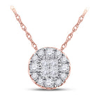 Radiant Rose Gold Diamond Cluster Pendant - 1/4 Carat Total Weight  Top View from Splendid Jewellery