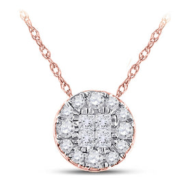Radiant Rose Gold Diamond Cluster Pendant - 1/4 Carat Total Weight  Top View from Splendid Jewellery
