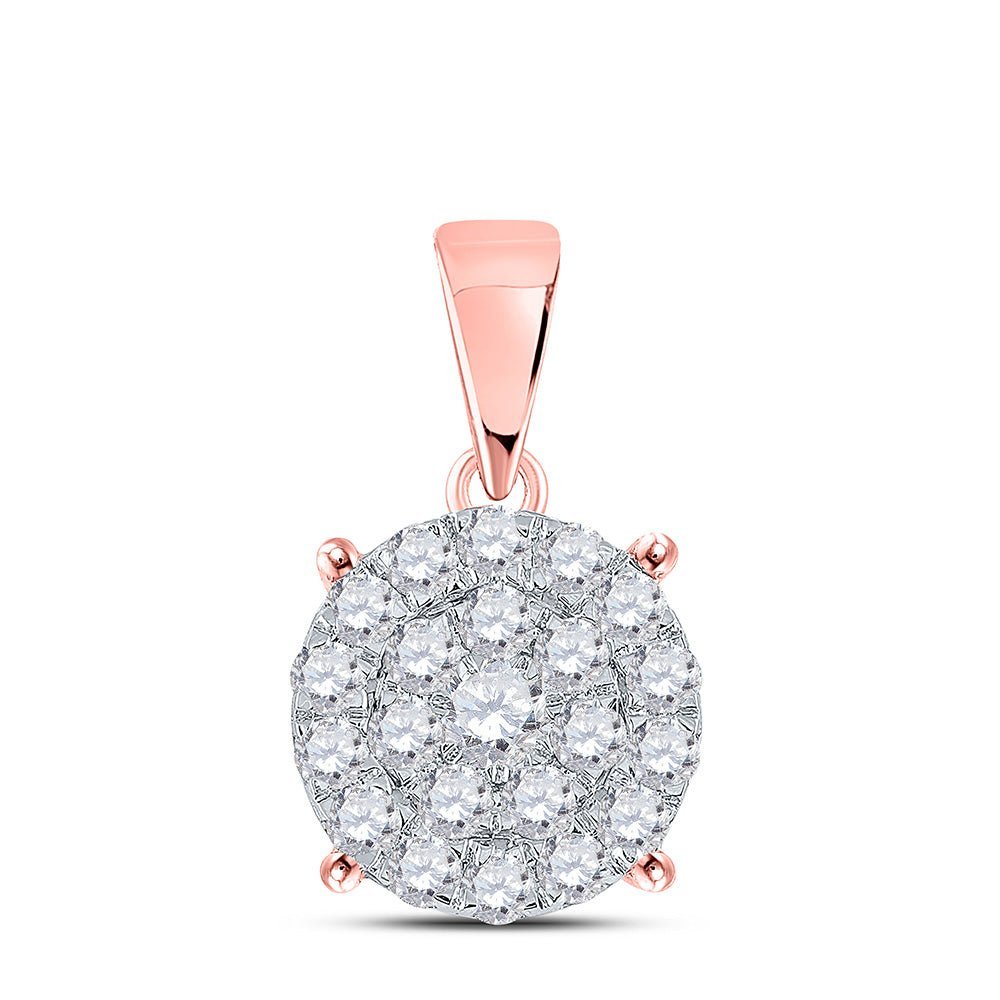 Radiant Rose Gold Diamond Cluster Pendant - 2 Cttw - Splendid Jewellery