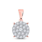 Radiant Rose Gold Diamond Cluster Pendant - 2 Cttw - Splendid Jewellery