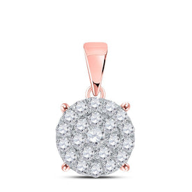 Radiant Rose Gold Diamond Cluster Pendant - 2 Cttw - Splendid Jewellery