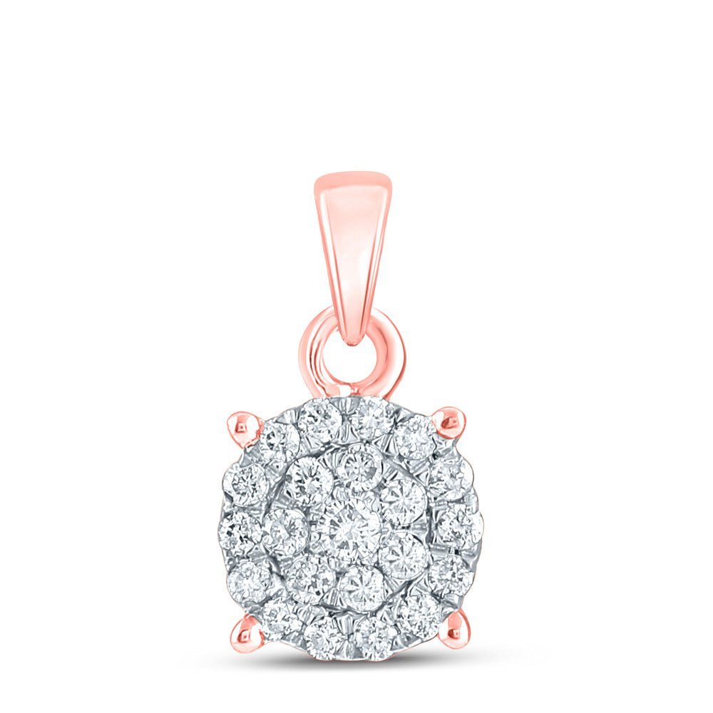 Radiant Rose Gold Diamond Cluster Pendant - A Captivating Display of Elegance and Brilliance - Splendid Jewellery