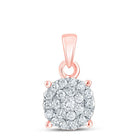 Radiant Rose Gold Diamond Cluster Pendant - A Captivating Display of Elegance and Brilliance - Splendid Jewellery