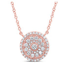 Radiant Rose Gold Diamond Cluster Pendant Necklace - Splendid Jewellery