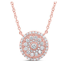 Load image into Gallery viewer, Radiant Rose Gold Diamond Cluster Pendant Necklace - Splendid Jewellery