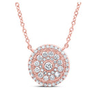 Radiant Rose Gold Diamond Cluster Pendant Necklace - Splendid Jewellery