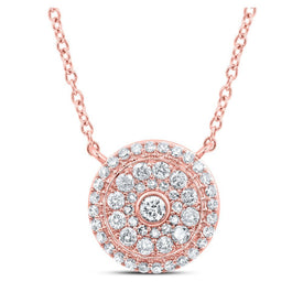 Radiant Rose Gold Diamond Cluster Pendant Necklace - Splendid Jewellery
