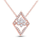 Radiant Rose Gold Diamond Cluster Pendant Necklace - Splendid Jewellery