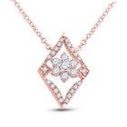 Radiant Rose Gold Diamond Cluster Pendant Necklace - Splendid Jewellery