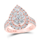 Radiant Rose Gold Diamond Cluster Ring: 2 Carat Tear Cluster Brilliance - Splendid Jewellery