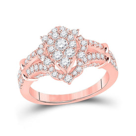 Radiant Rose Gold Diamond Cluster Ring: A Captivating Masterpiece of Elegance and Brilliance - Splendid Jewellery