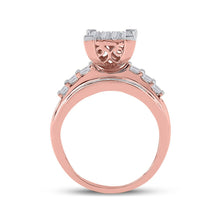 Load image into Gallery viewer, Radiant Rose Gold Diamond Cluster Wedding Ring - 1 Carat Total Weight - Splendid Jewellery