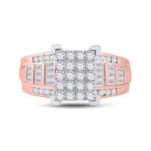 Load image into Gallery viewer, Radiant Rose Gold Diamond Cluster Wedding Ring - 1 Carat Total Weight - Alternate view 4 from Splendid Jewellery