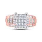 Radiant Rose Gold Diamond Cluster Wedding Ring - 1 Carat Total Weight - Alternate view 4 from Splendid Jewellery