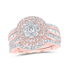 Radiant Rose Gold Diamond Cluster Wedding Ring Set - A Captivating Symbol of Elegance and Beauty - Splendid Jewellery