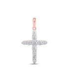 Radiant Rose Gold Diamond Cross Pendant - Splendid Jewellery