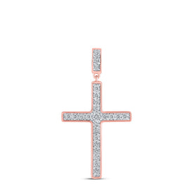 Radiant Rose Gold Diamond Cross Pendant - Splendid Jewellery