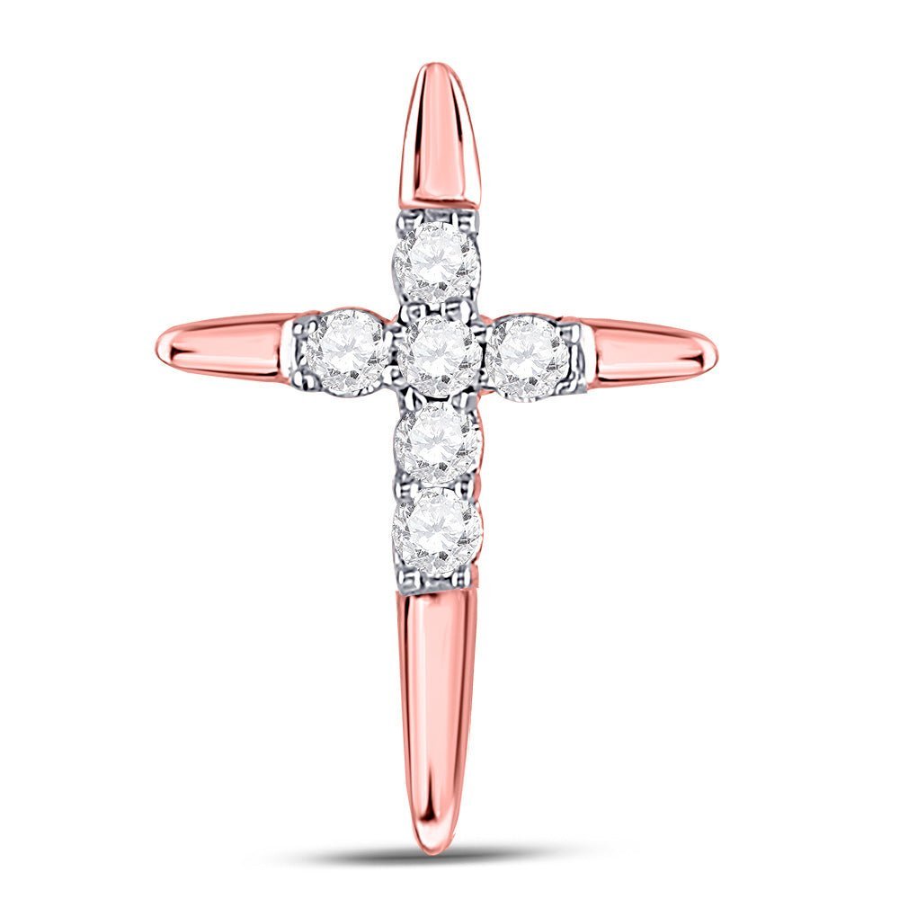 Radiant Rose Gold Diamond Cross Pendant - Splendid Jewellery