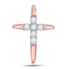 Radiant Rose Gold Diamond Cross Pendant - Splendid Jewellery