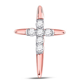 Radiant Rose Gold Diamond Cross Pendant - Splendid Jewellery