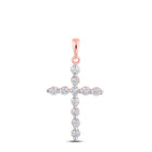Radiant Rose Gold Diamond Cross Pendant - A Captivating Symbol of Elegance and Beauty - Splendid Jewellery