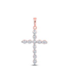 Radiant Rose Gold Diamond Cross Pendant - A Captivating Symbol of Elegance and Beauty - Splendid Jewellery