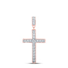 Radiant Rose Gold Diamond Cross Pendant - A Captivating Symbol of Elegance and Faith - Splendid Jewellery