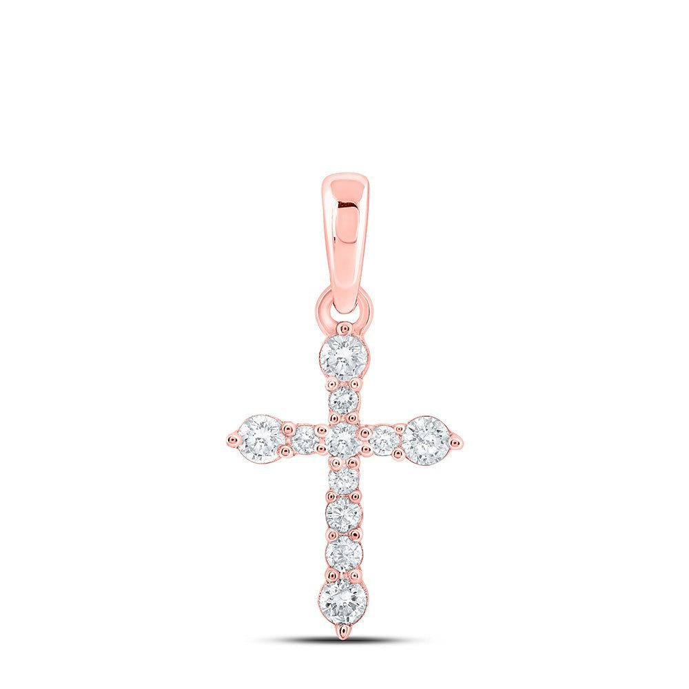 Radiant Rose Gold Diamond Cross Pendant: A Dazzling Symbol of Faith and Style - Splendid Jewellery