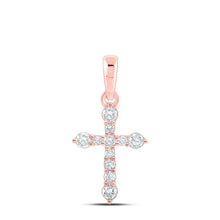 Load image into Gallery viewer, Radiant Rose Gold Diamond Cross Pendant: A Dazzling Symbol of Faith and Style - Splendid Jewellery