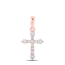Radiant Rose Gold Diamond Cross Pendant: A Dazzling Symbol of Faith and Style - Splendid Jewellery