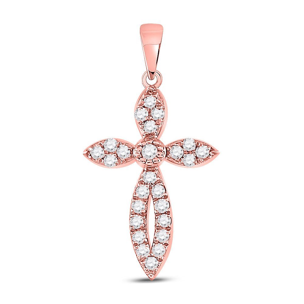 Radiant Rose Gold Diamond Cross Pendant: A Symbol of Elegance and Devotion - Splendid Jewellery