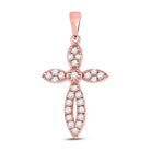Radiant Rose Gold Diamond Cross Pendant: A Symbol of Elegance and Devotion - Splendid Jewellery