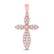 Load image into Gallery viewer, Radiant Rose Gold Diamond Cross Pendant: A Symbol of Elegance and Devotion - Splendid Jewellery