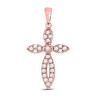 Radiant Rose Gold Diamond Cross Pendant: A Symbol of Elegance and Devotion - Splendid Jewellery