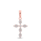 Radiant Rose Gold Diamond Cross Pendant: A Symbol of Elegance and Devotion - Splendid Jewellery