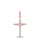 Radiant Rose Gold Diamond Cross Pendant - A Symbol of Elegance and Faith - Splendid Jewellery