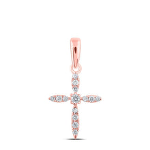 Load image into Gallery viewer, Radiant Rose Gold Diamond Cross Pendant: A Symbol of Elegance and Faith - Splendid Jewellery